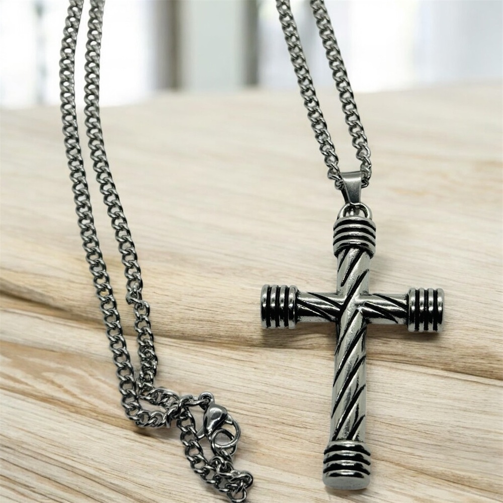Silver Cross Pendant Necklace